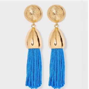 SUGARFIX BY BAUBLEBAR BLUE TASSEL EARRINGS